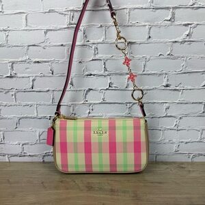 NWT Coach Nolita 19 With Plaid Print with a free unbranded chain extender CBK65